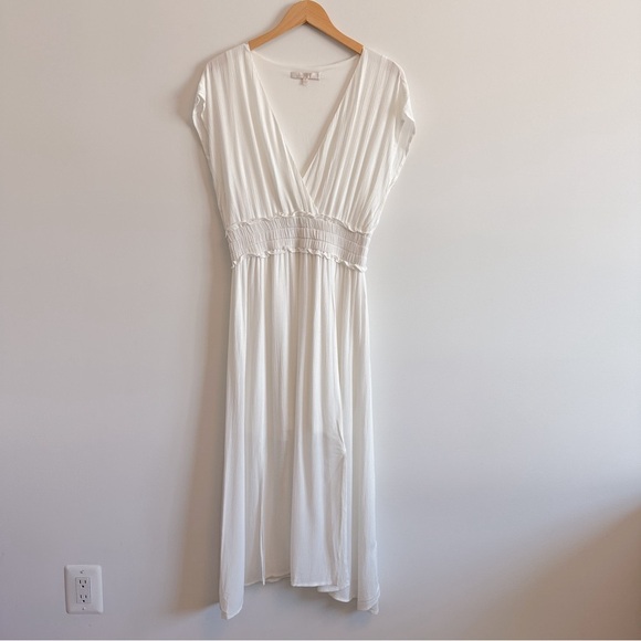 WAYF Leanne Double Slit Smocked Waist Midi Dress - Picture 7 of 7